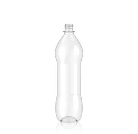 1000ml PET Plastic Refillable Bottle - Curved - 28mm BPF