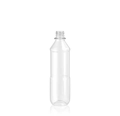 500ml PET Plastic Refillable Bottle - Straight - 28mm BPF